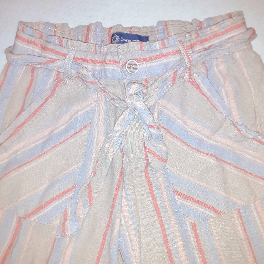 Democracy sz Sml wide leg linen blend cropped pants